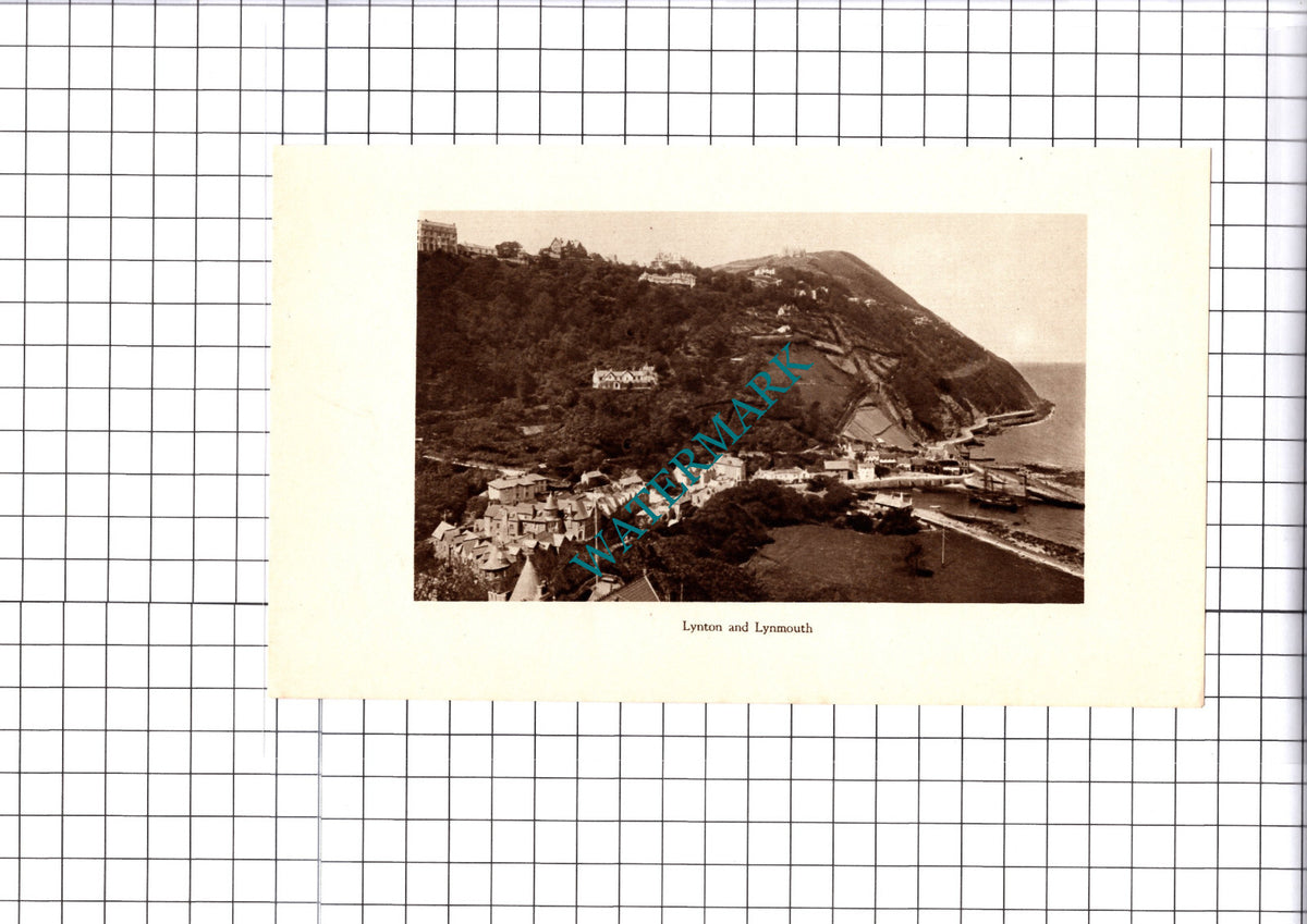 Lynton and Lynmouth Devon - 1930 Cutting / Print