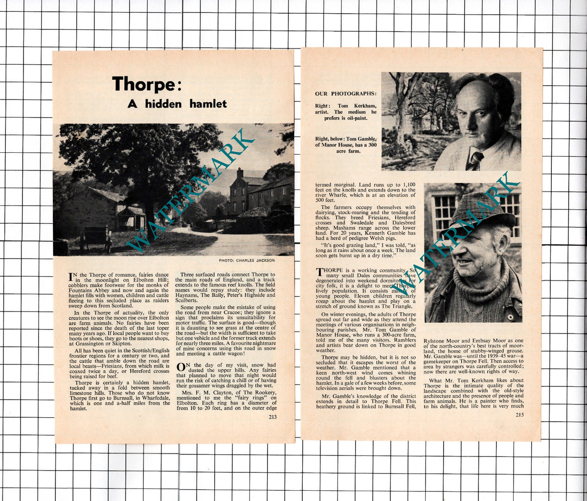 Thorpe Yorkshire Tom Kerkham Tom Gamble Clayton - 1976 Small Article