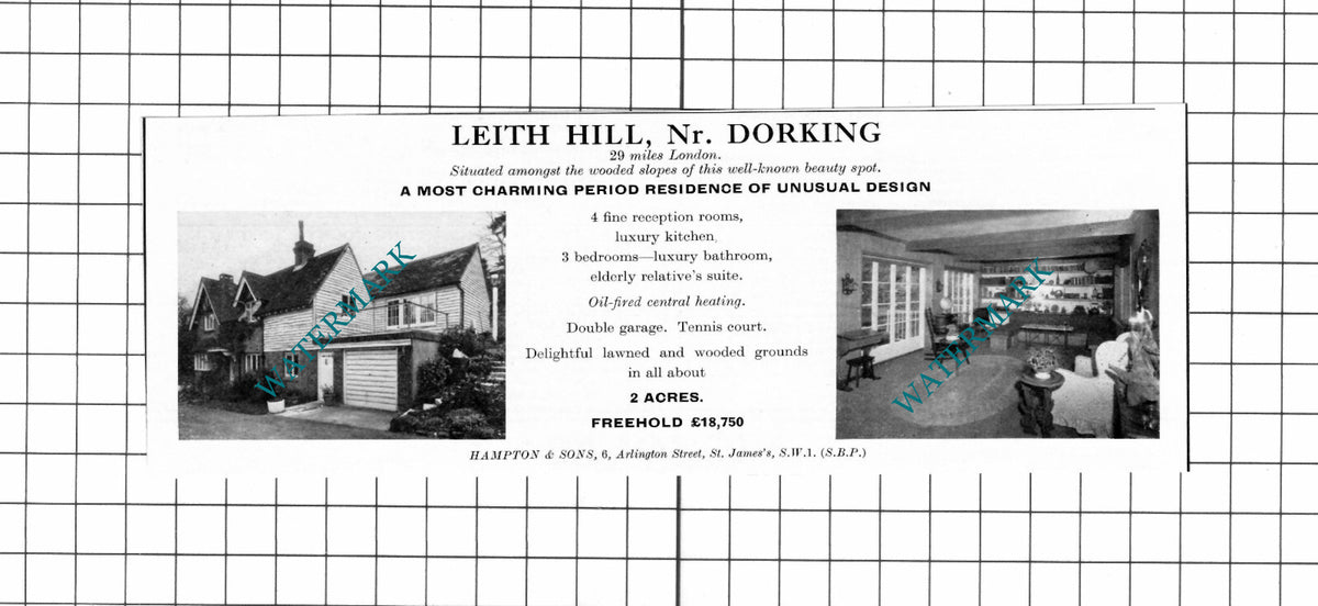 Leith Hill Dorking Surrey House Sale Advert - 1967 Clipping
