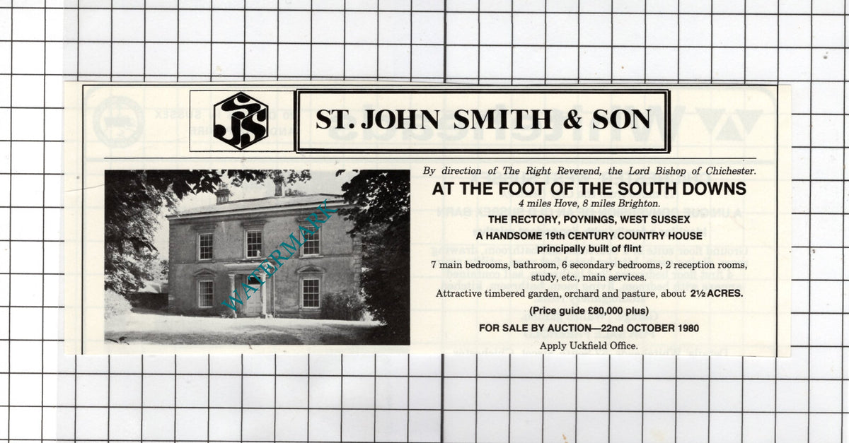 The Rectory Poynings West Sussex - 1980 House Sale Advert