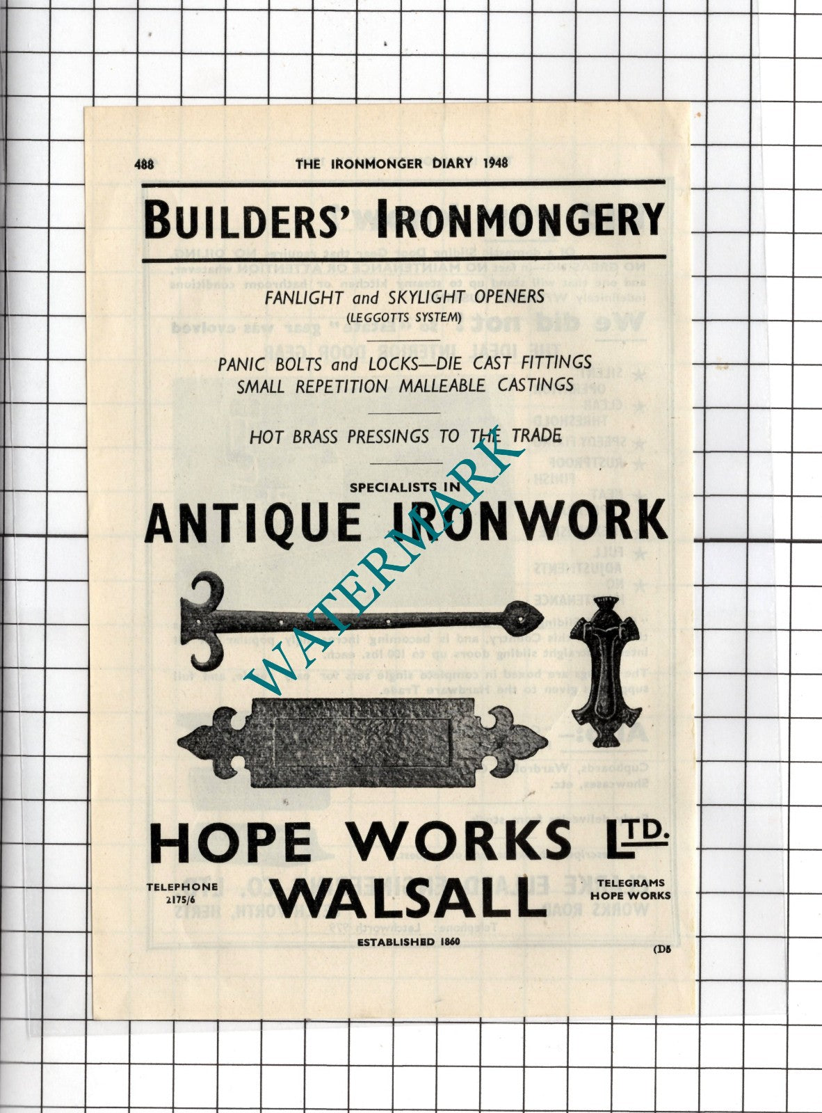 Clarke Ellard Engineering Letchworth / Hope Works Ltd Walsall - 1948 Advert