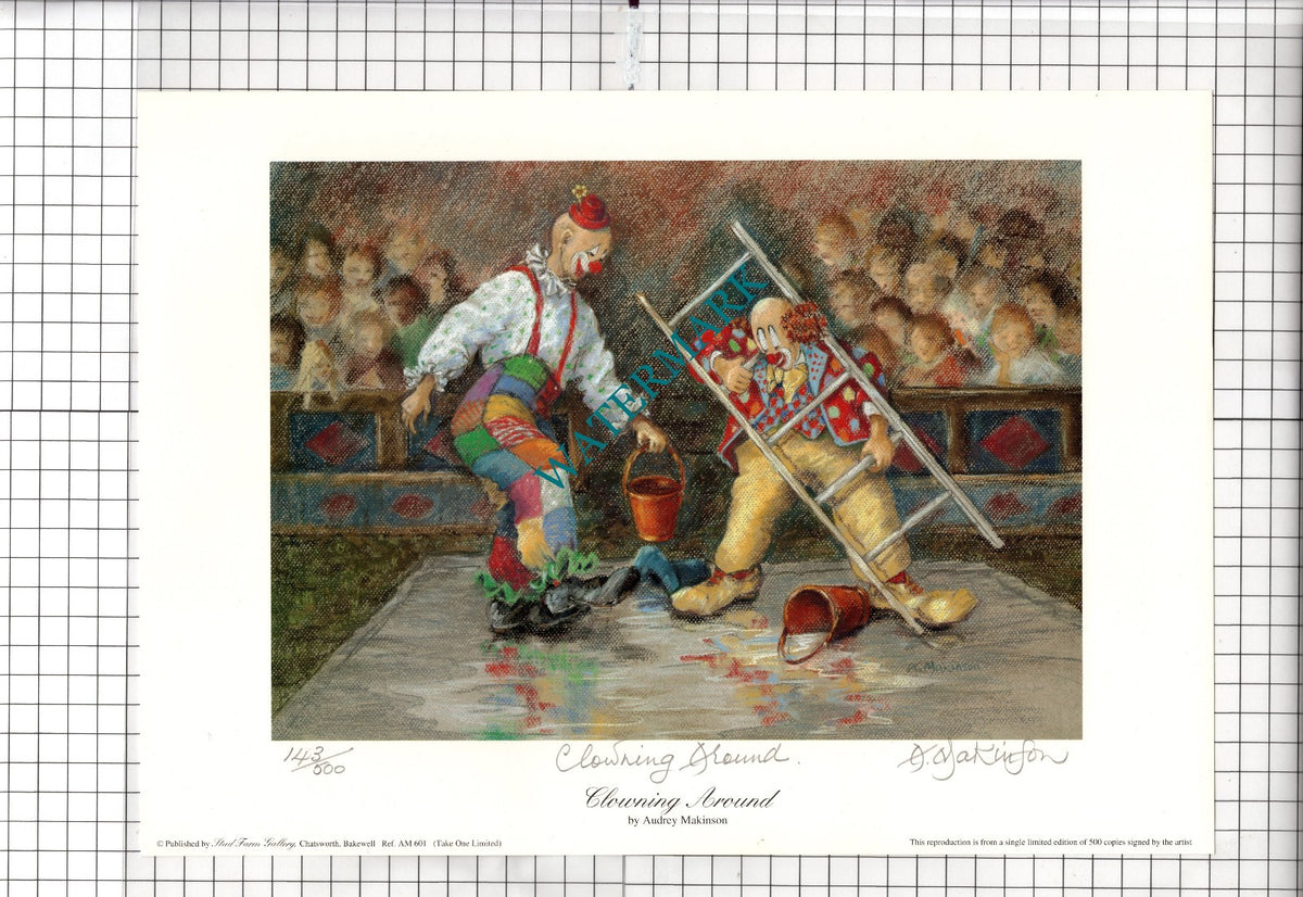 CLOWN PRINT by Audrey Makinson Clowns Circus - "Clowning Around"