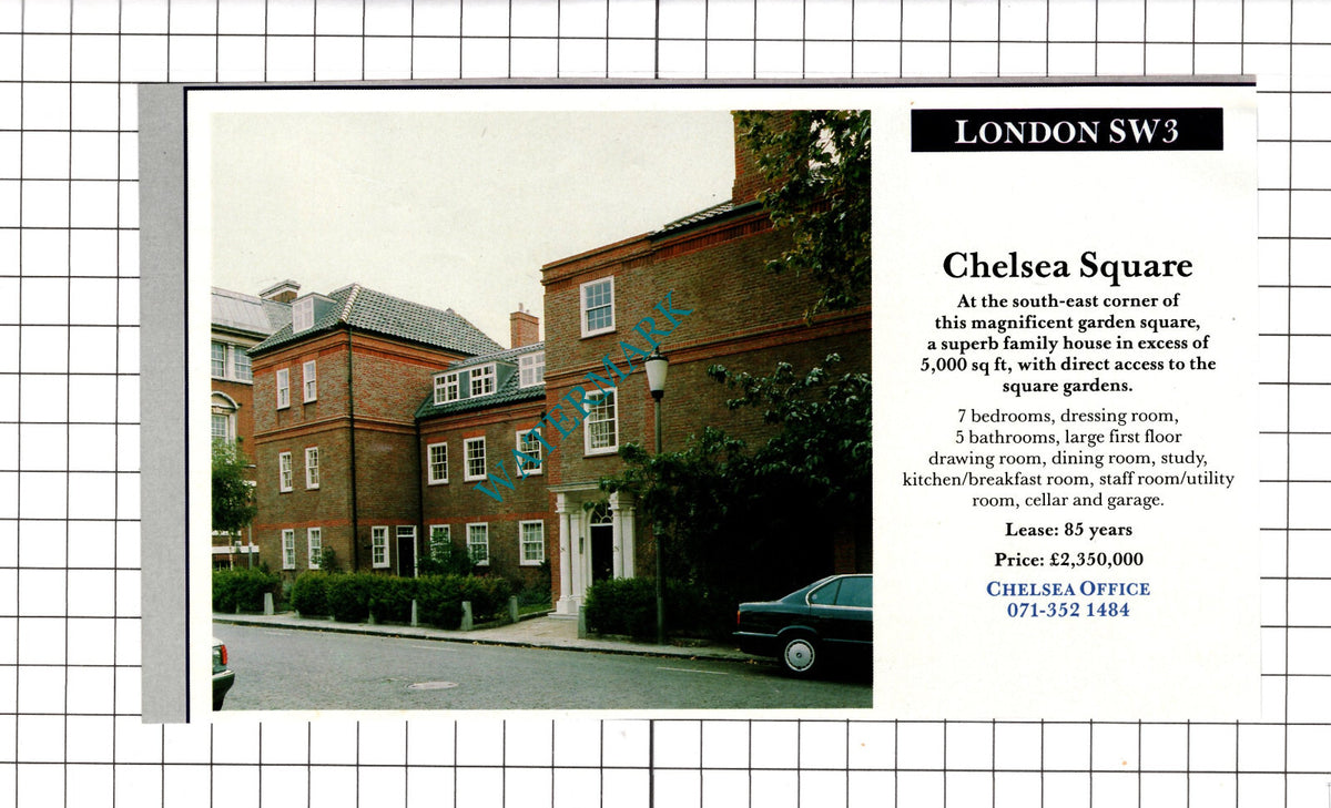 Chelsea Square London SW3 House Sale Advert - c.1991 Cutting