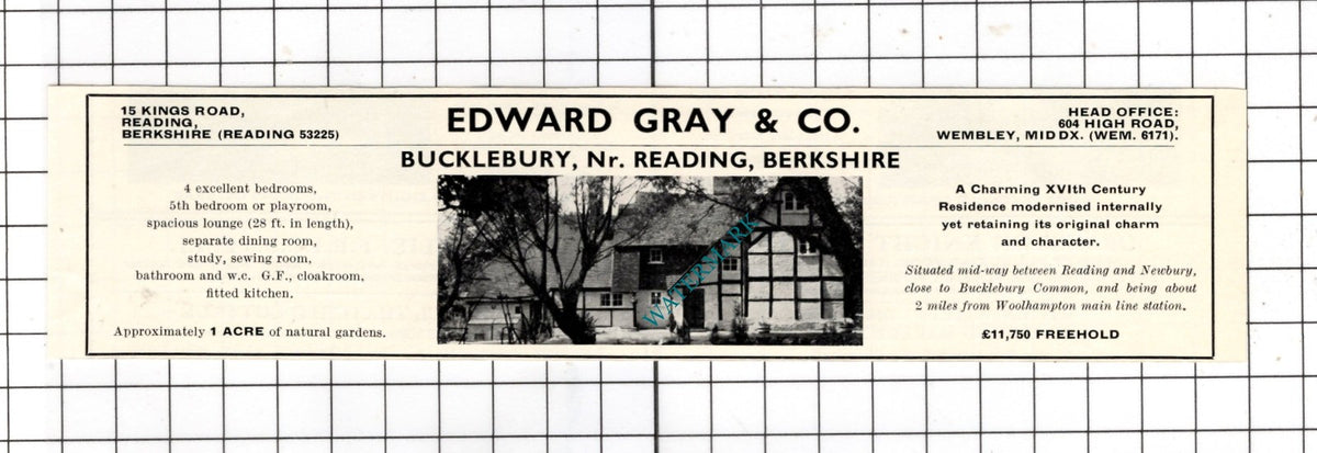 Bucklebury Berkshire - 1967 Small House Advert