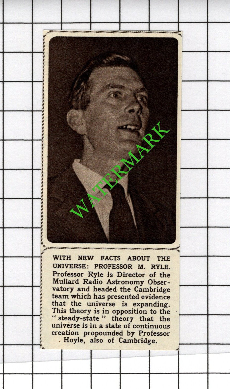 Professor M Ryle Mullard Radio Astronomy Observatory - 1961 SMALL Cutting
