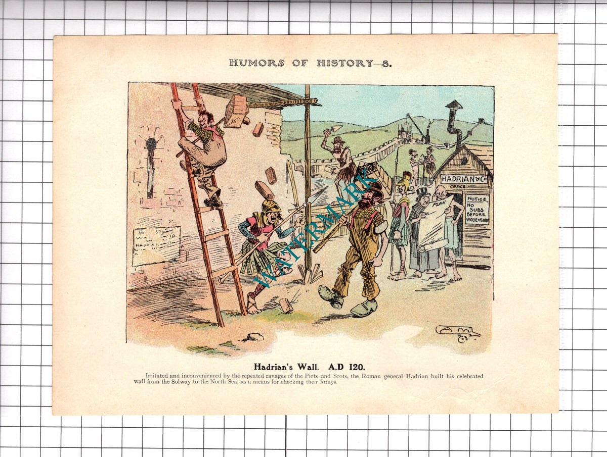 Julius Caesar Landing / Hadrian's Wall - c.1921 Book Print