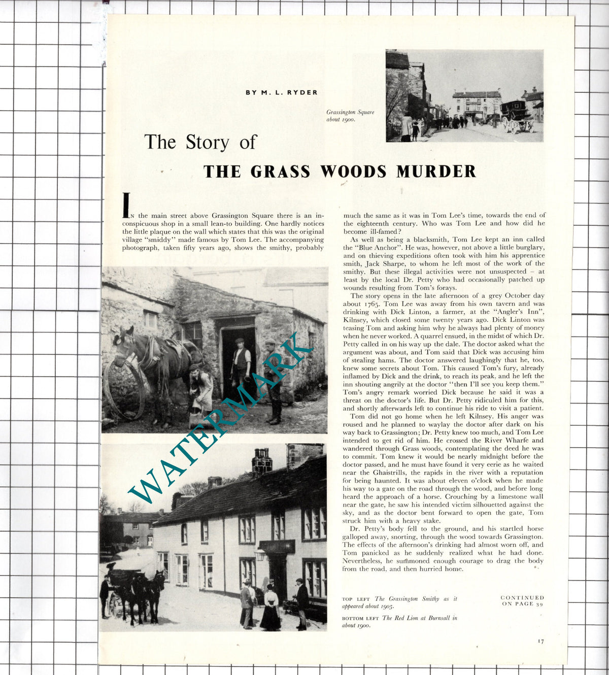 Tom Lee Grassington Yorkshire Murder Dr Richard Petty - 1956 Article