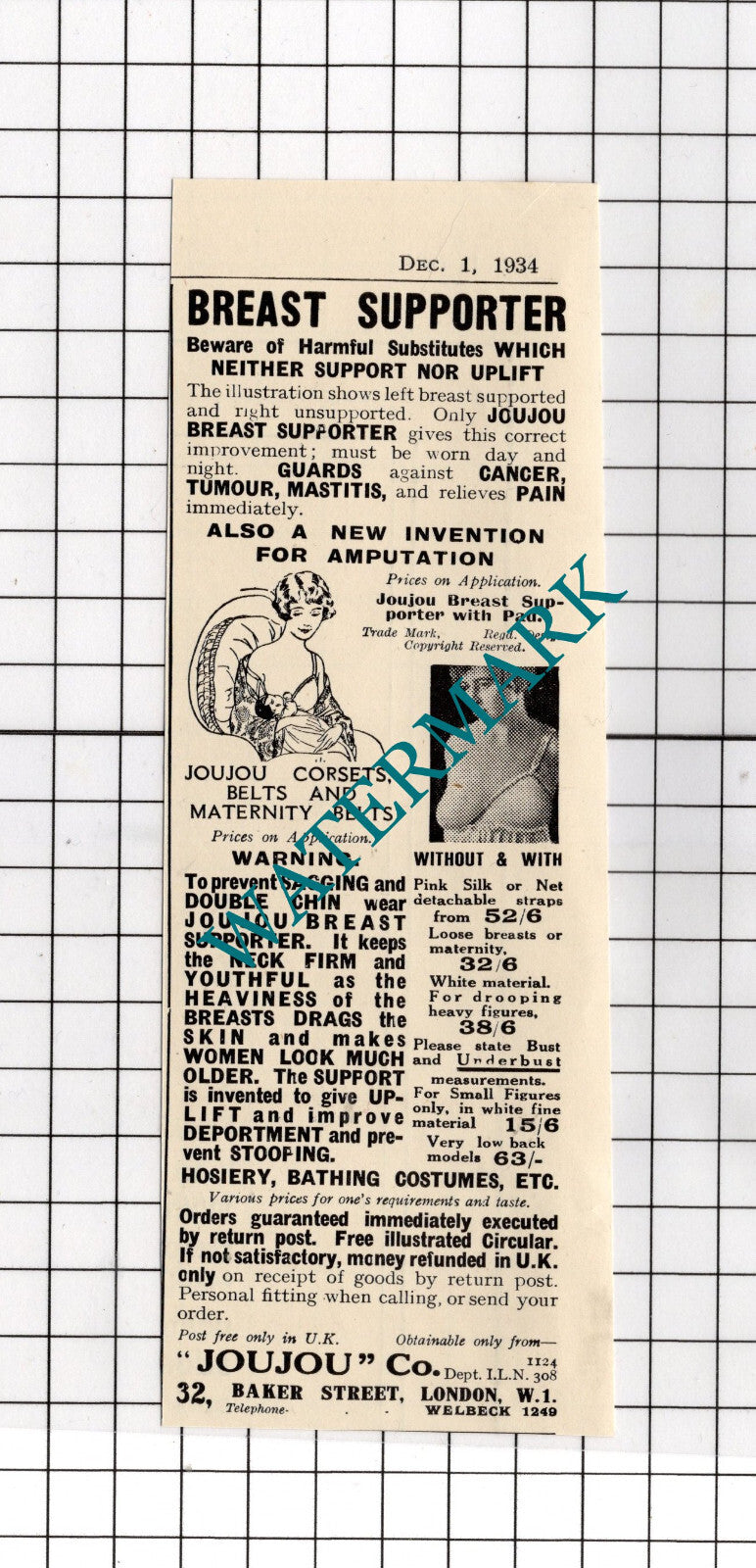 Joujou Co London - 1934 Small Advert