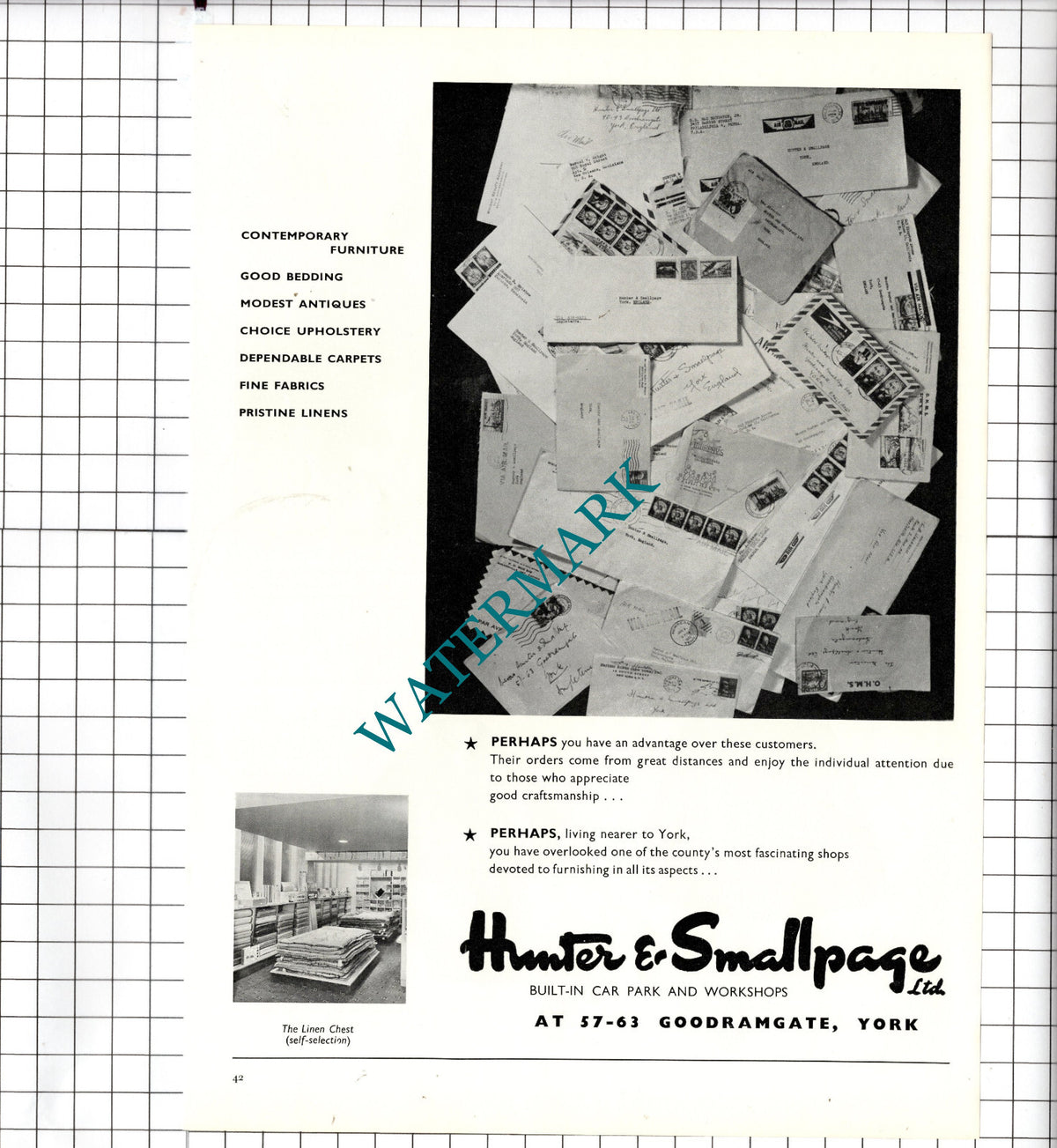 Hunter & Smallpage Ltd York Advert - 1956 Clipping