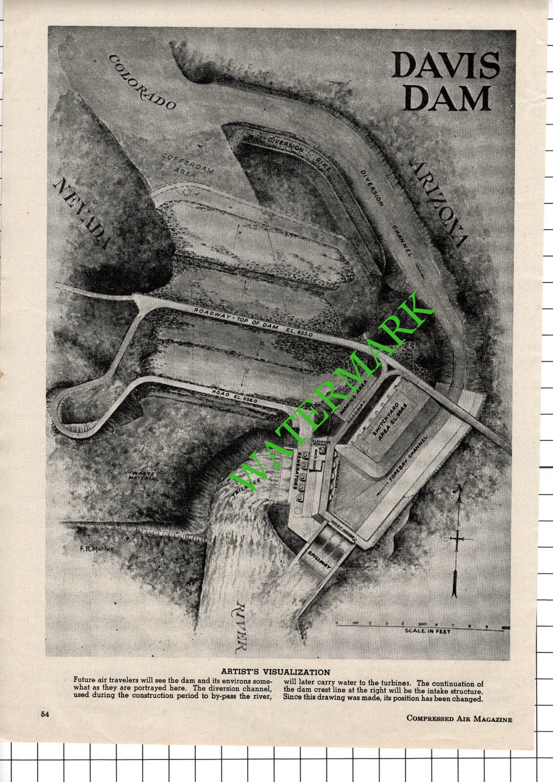 Davis Dam Colorado River USA - 1948 Article
