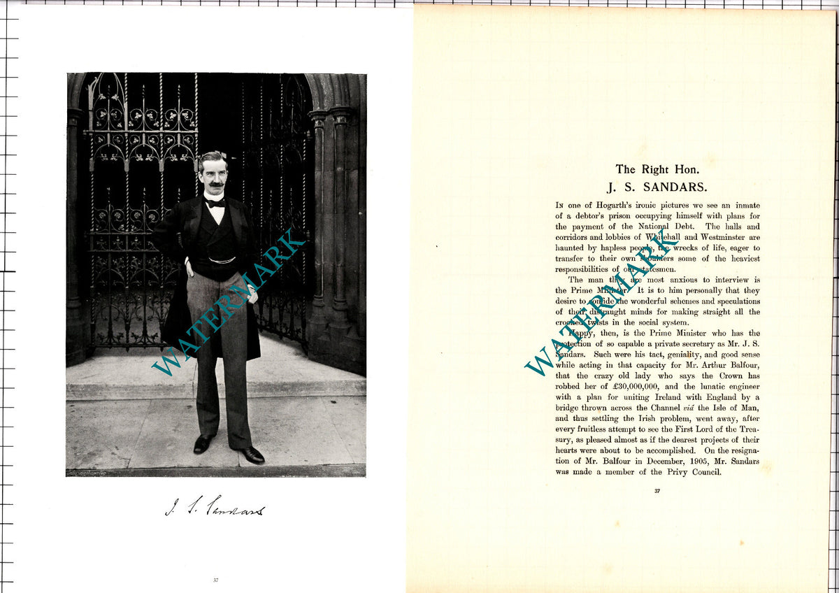 The Right Hon J S Sandars - c.1904 Article / Print