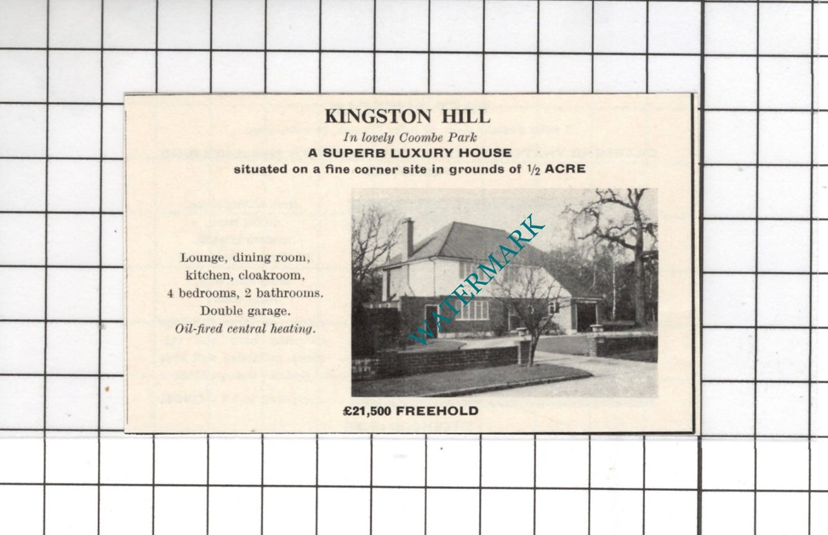 Coombe Park Kingston Hill - 1967 SMALL House Advert