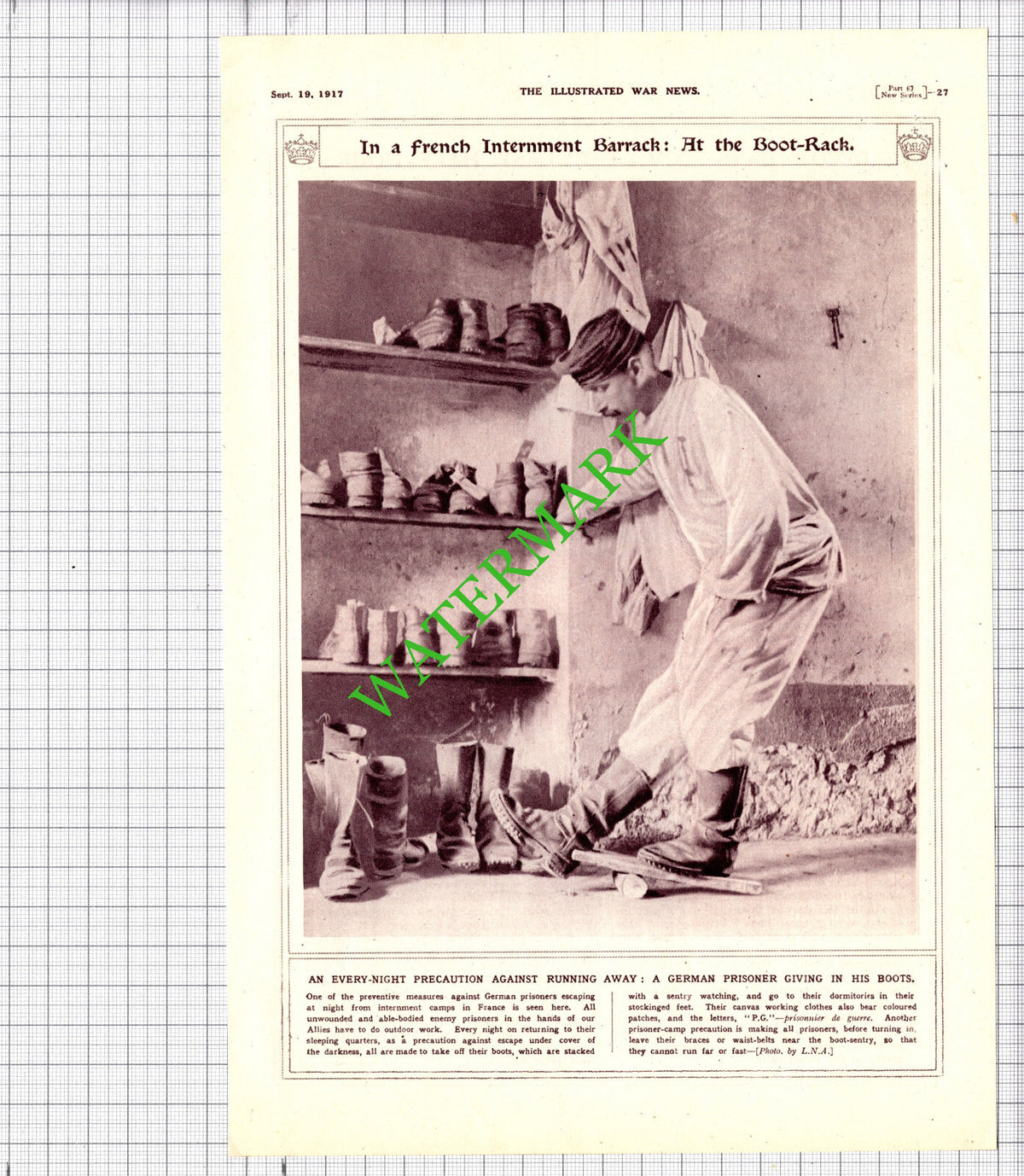 German Prisoner Of War France Great War - 1917 Cutting / Print
