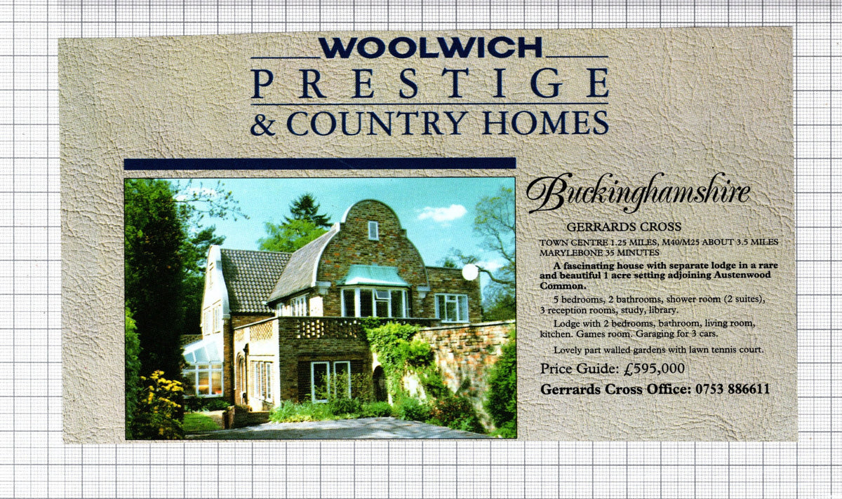 Gerrards Cross Buckinghamshire House Sale Advert - 1991 Cutting