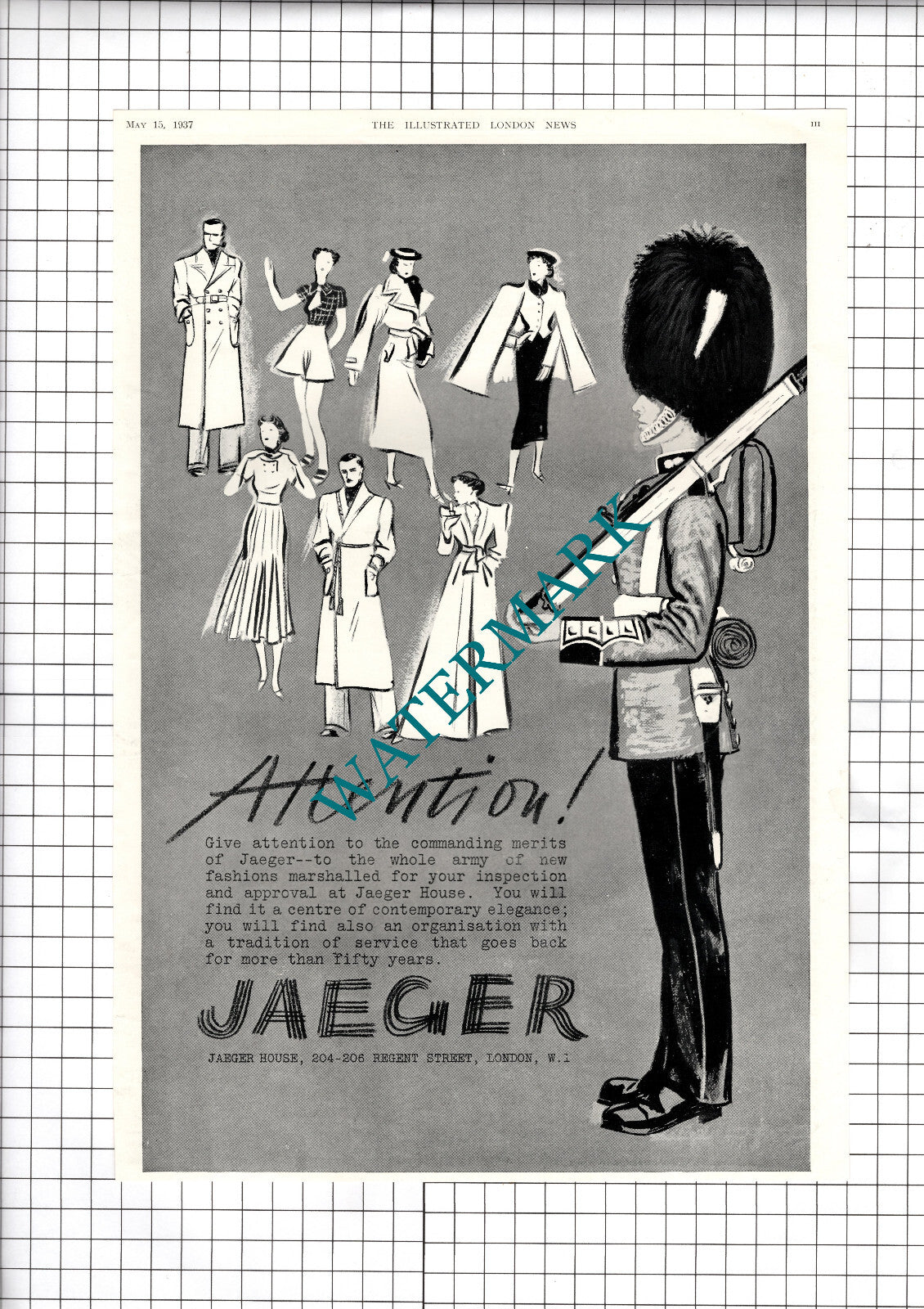Jaegar Advert - 1937 News Cutting / Print