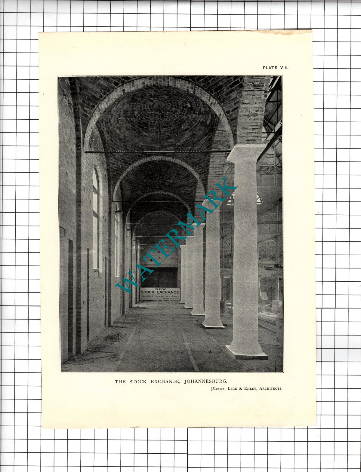 Stock Exchange Johannesburg South Africa Leck & Emley Architect - c.1910 Print