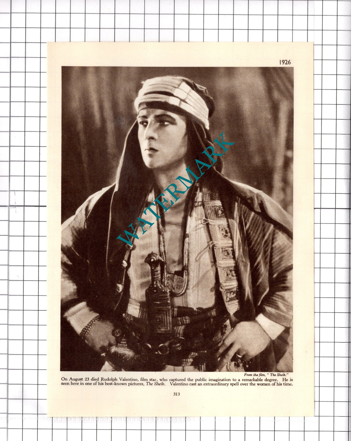Rudolph Valentino - 1930s Clipping / Print