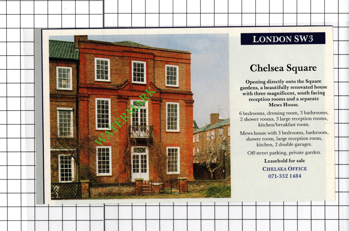 Chelsea Square London SW3 House Sale Advert - c.1991 Cutting