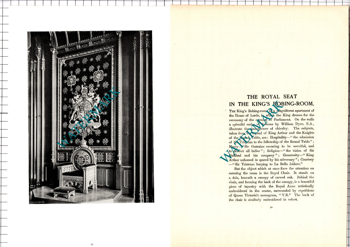 House Of Lords King's Robing Room - c.1904 Article / Print
