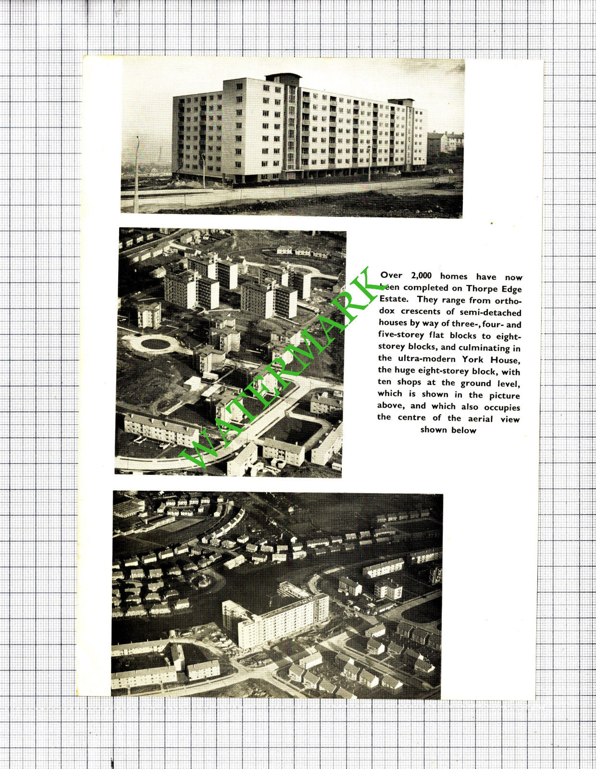 Bradford Yorkshire Thorpe Edge Estate York House - 1957 Cutting / Print