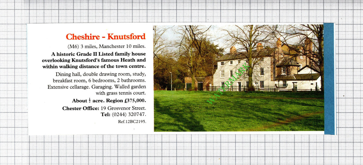 Knutsford Cheshire House Sale Advert - 1991 Cutting