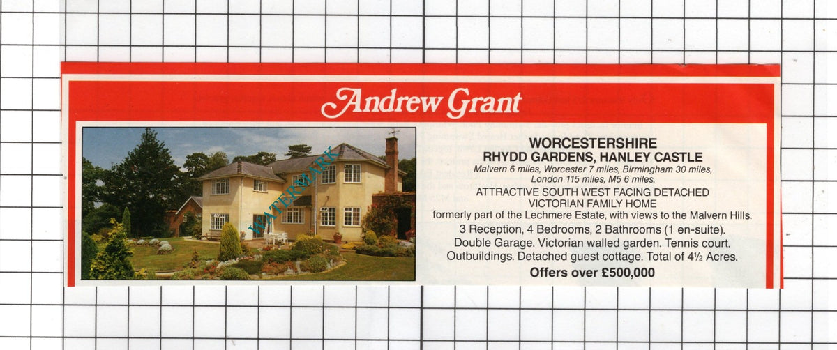 Rhydd Gardens Hanley Castle Worcestershire - 1989 House Sale Advert