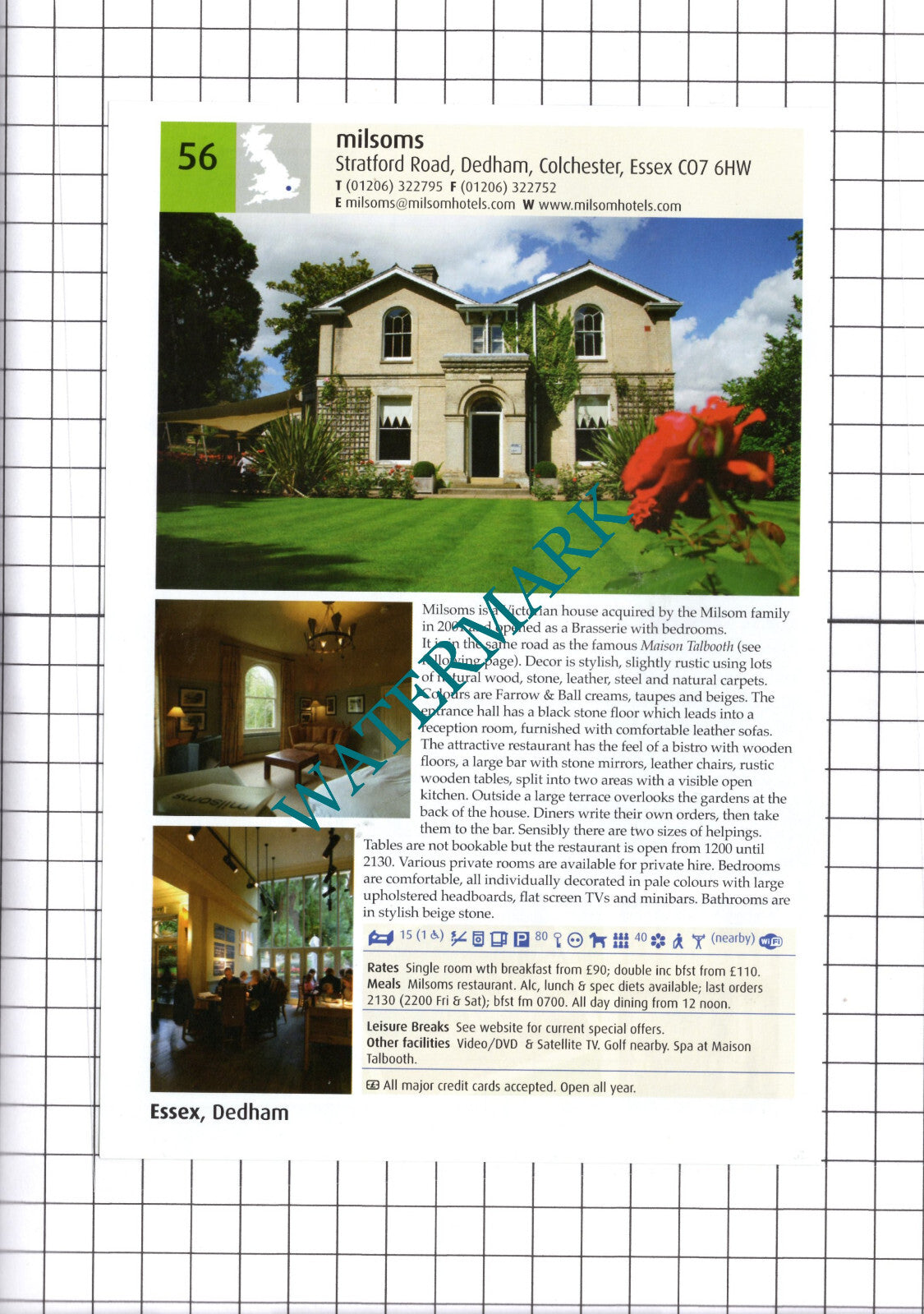 Milsoms Dedham Colchester Essex Advert - 2011 Cutting
