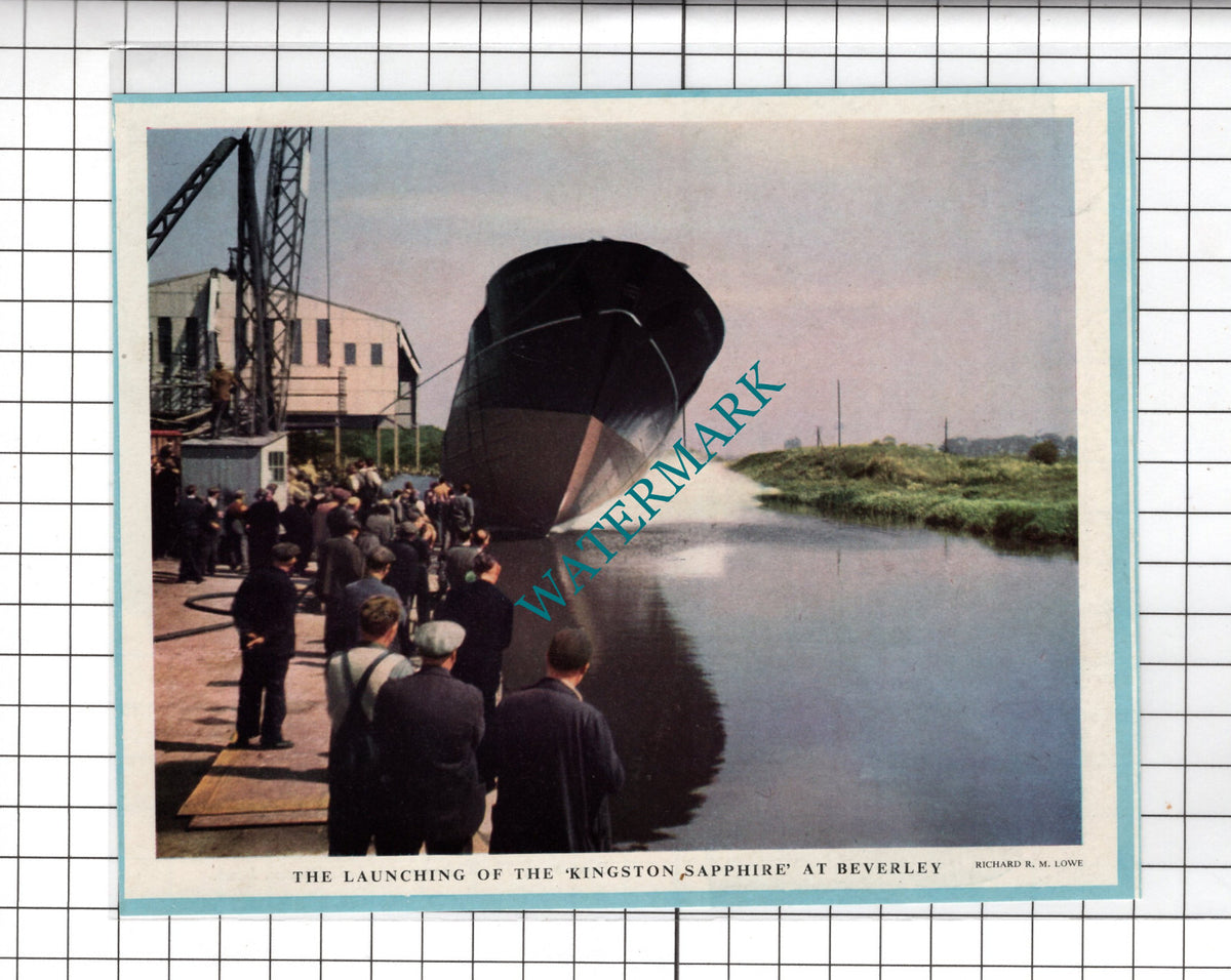 Kingston Sapphire Ship Launch Beverley Yorkshire - 1956 Clipping