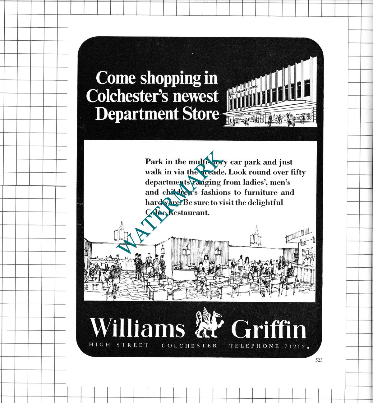 Williams Griffin Colchester Essex Advert - 1967 Clipping