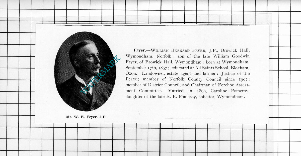 Robert Emerson Creake Abbey Norfolk / William Fryer Browick Hall - 1911 Clipping