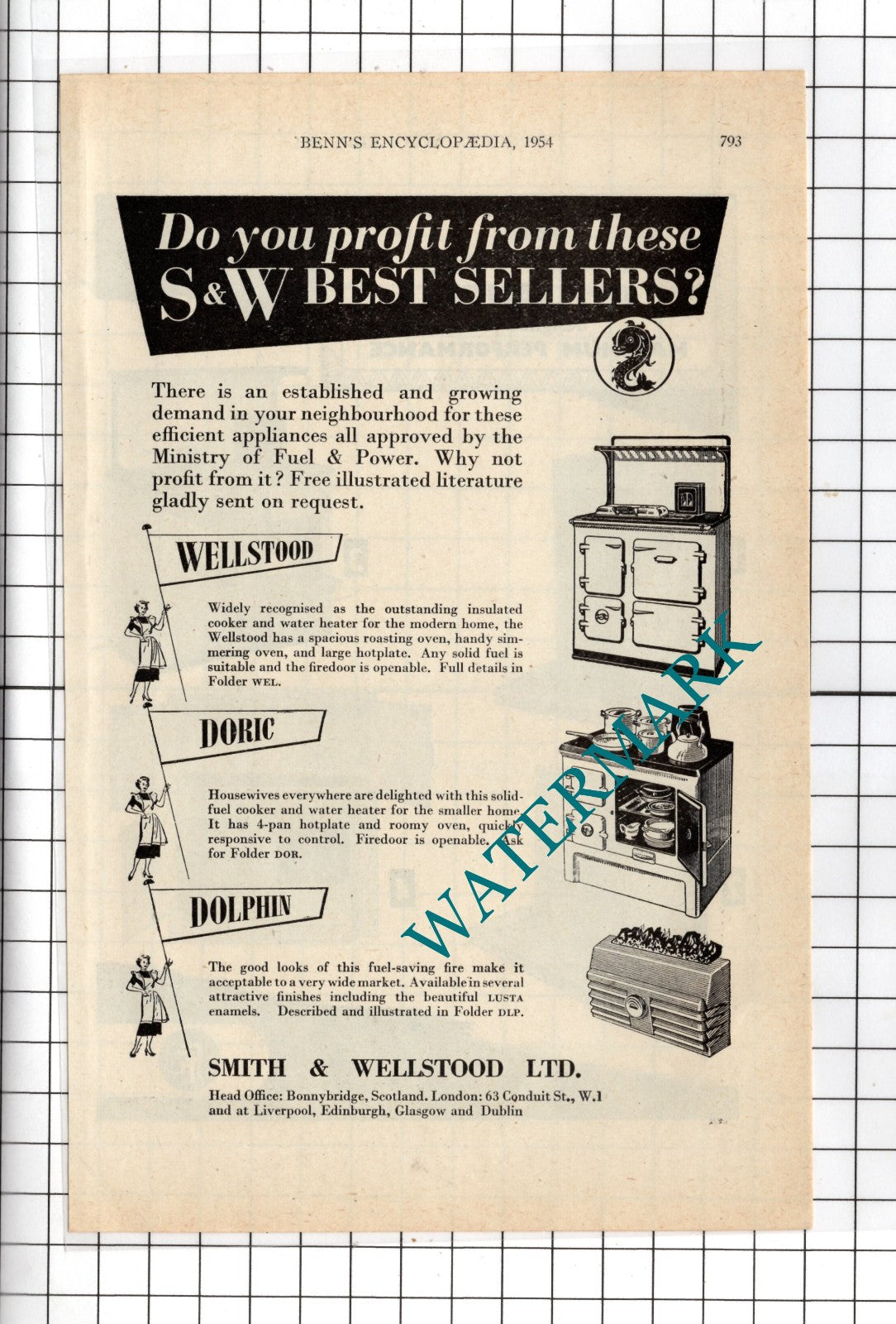Smith & Wellstood Ltd Bonnybridge Scotland - 1954 Advert