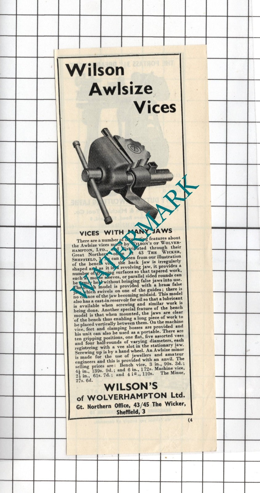 Wilson's Of Wolverhampton Ltd Sheffield - 1948 SMALL Advert
