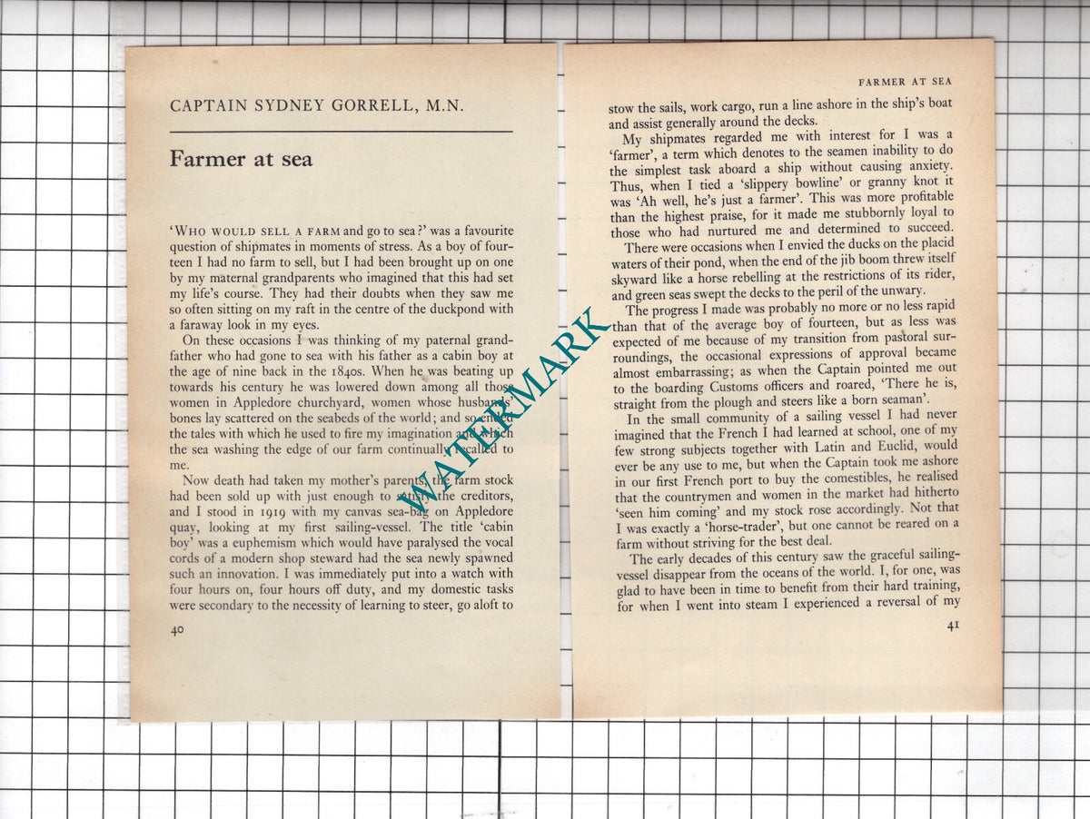 Captain Sydney Gorrell - 1973 Small Article