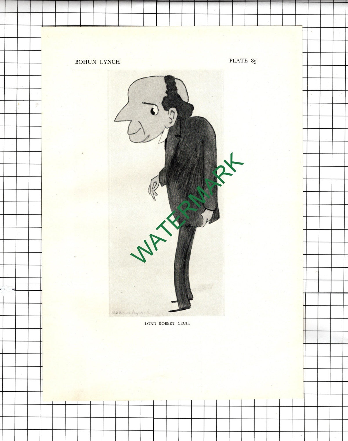 Lord Robert Cecil Caricature Bohun Lynch Eugene O'Neill - 1928 Illustration