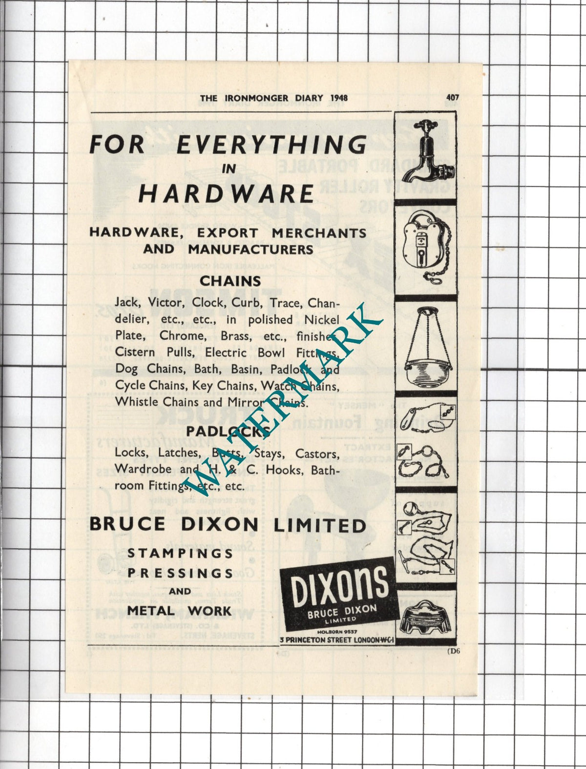 Bruce Dixon Ltd London - 1948 Advert