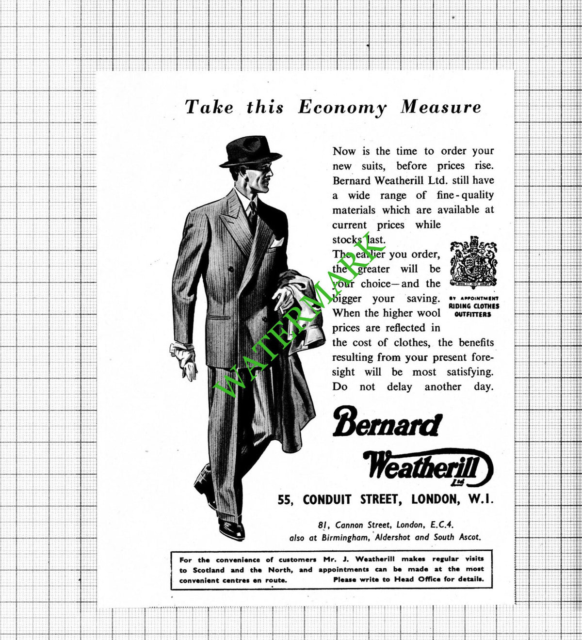 Bernard Weatherill Ltd London Advert - 1951 Small Cutting
