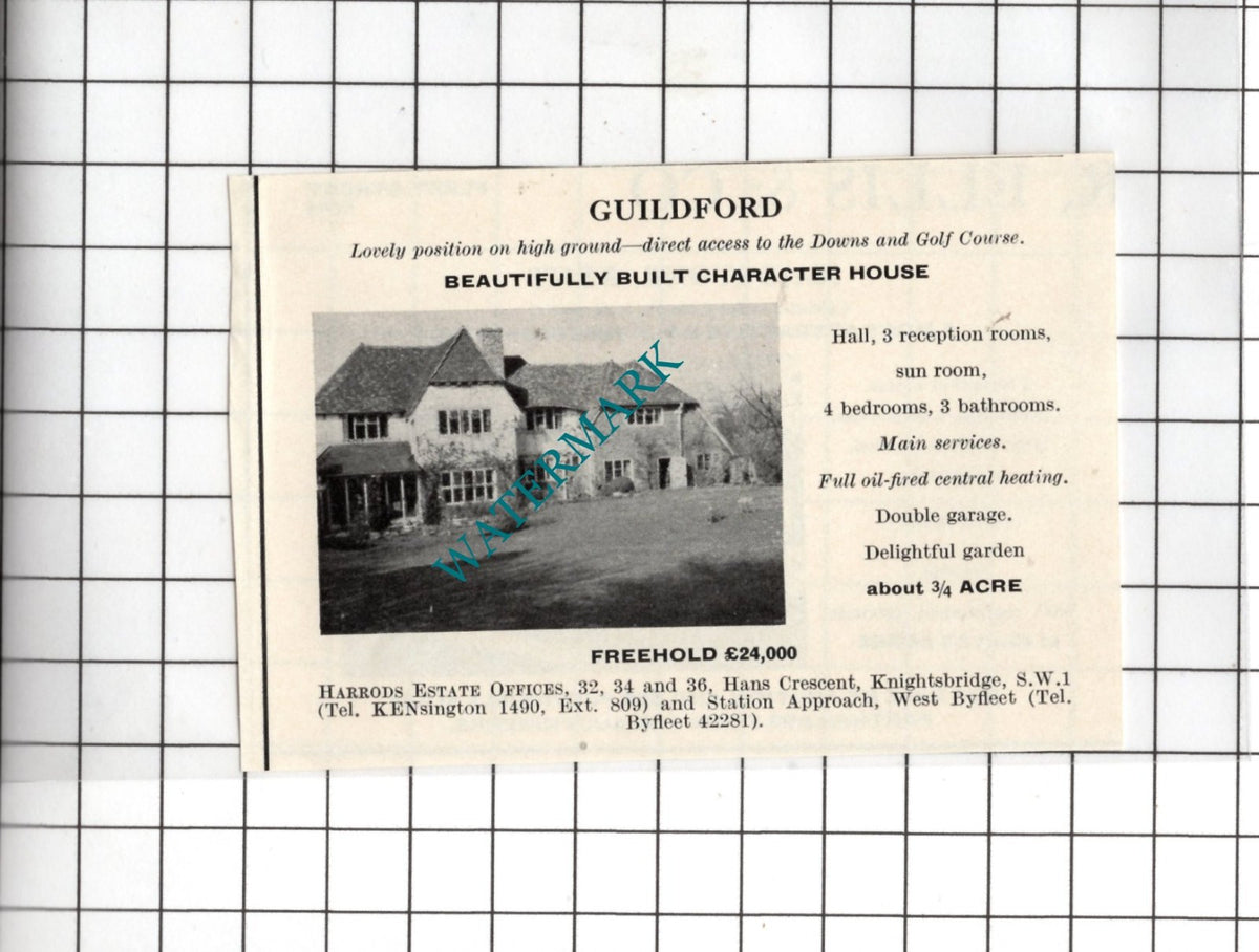 Guildford Surrey Small House Sale Advert - 1967