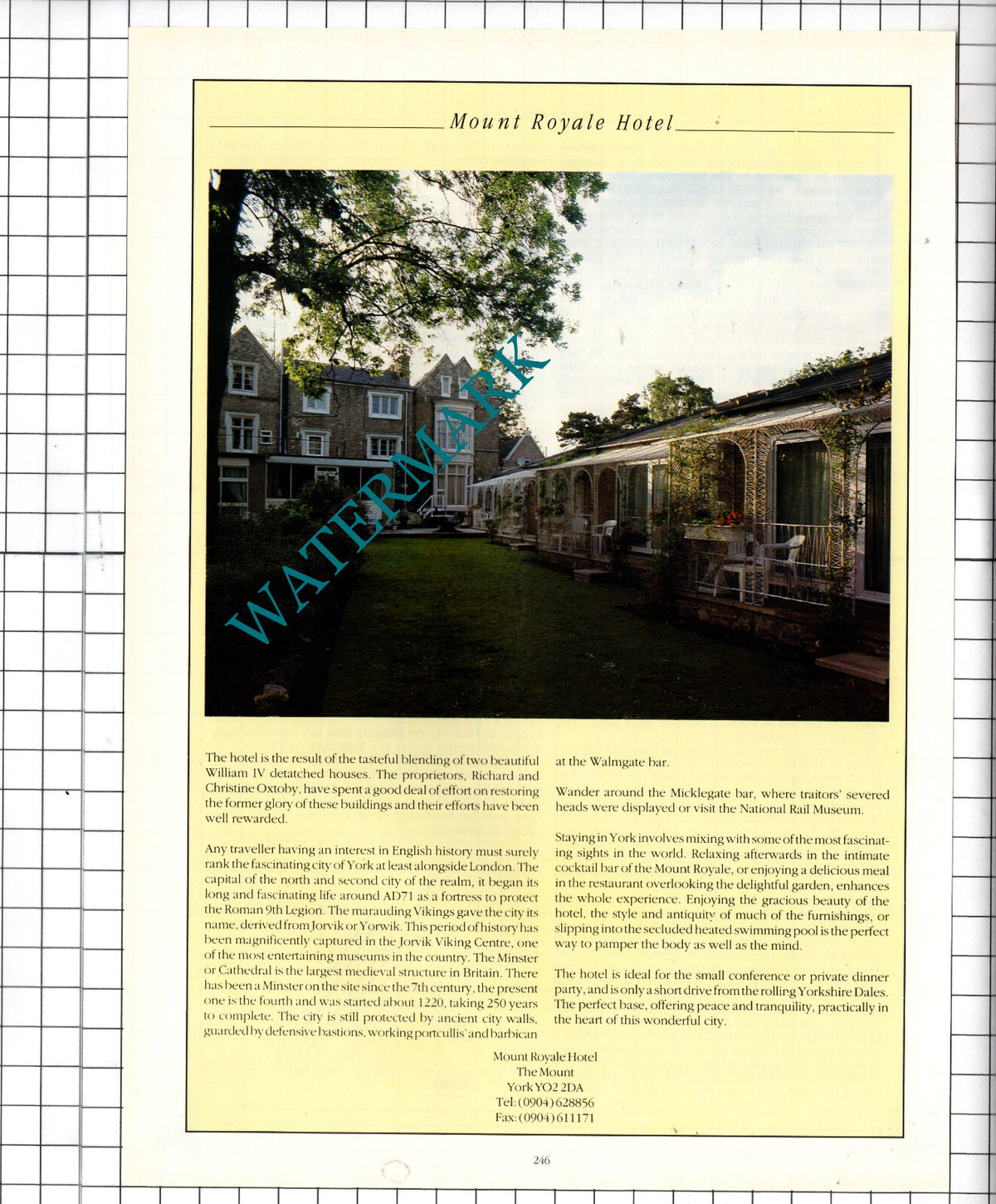 Mount Royale Hotel York Yorkshire Advert - 1995 Cutting