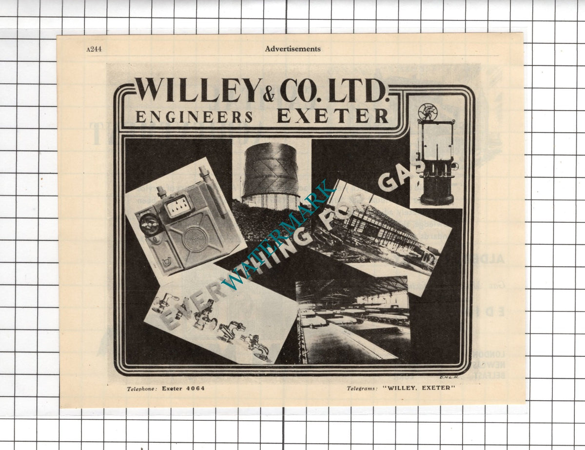 Alder & Mackay Ltd Edinburgh A&M Meter / Willey & Co Ltd Exeter - 1951 Advert