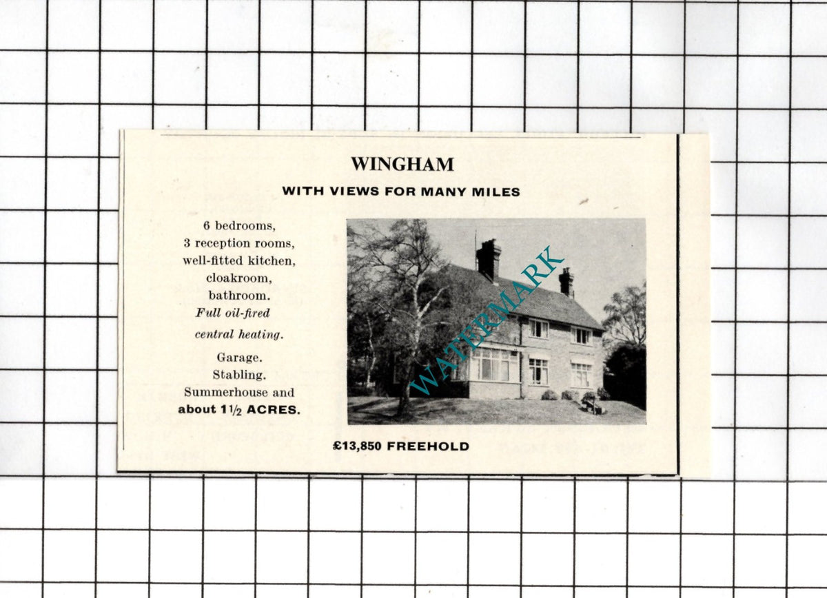 Wingham Kent - 1967 SMALL House Advert