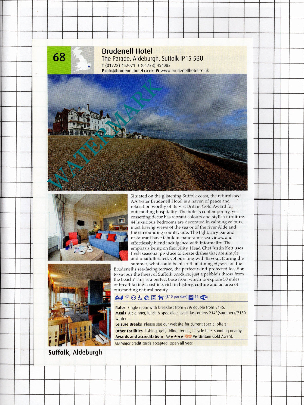 Broom Hall Hotel Saham Toney Norfolk / Brudenell Hotel Aldeburgh -2011 Advert