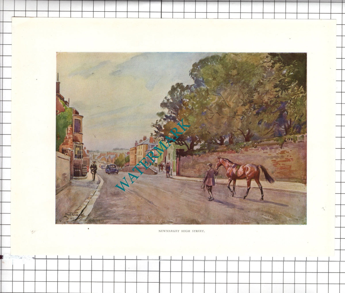 Newmarket Suffolk High Street - 1945 Print