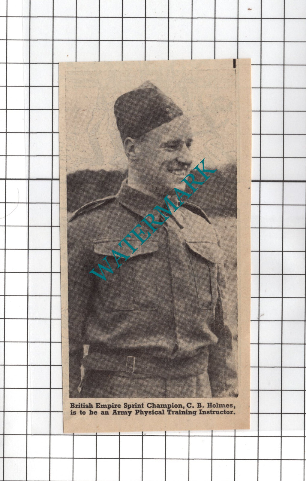 C B Holmes Sprint Champion Army WW2 - 1940 Small Clipping