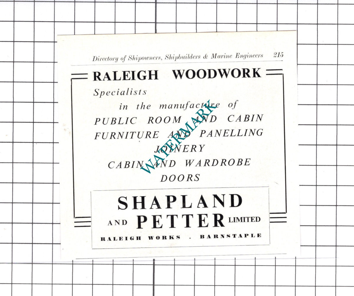 Charles Henderson & Co Ltd Glasgow / Shapland and Petter - c.1957 Small Advert