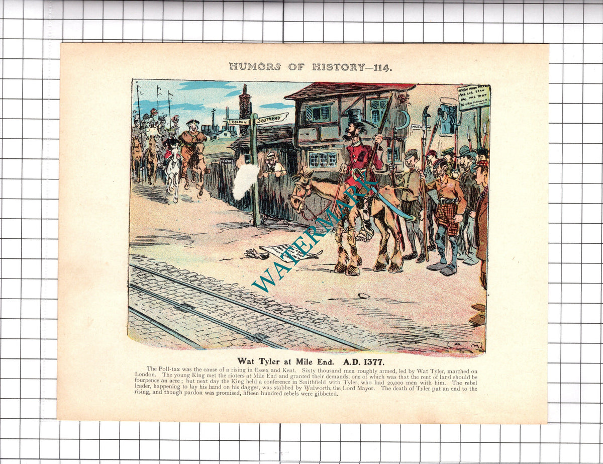 Wat Tyler Mile End - c.1921 Clipping / Print