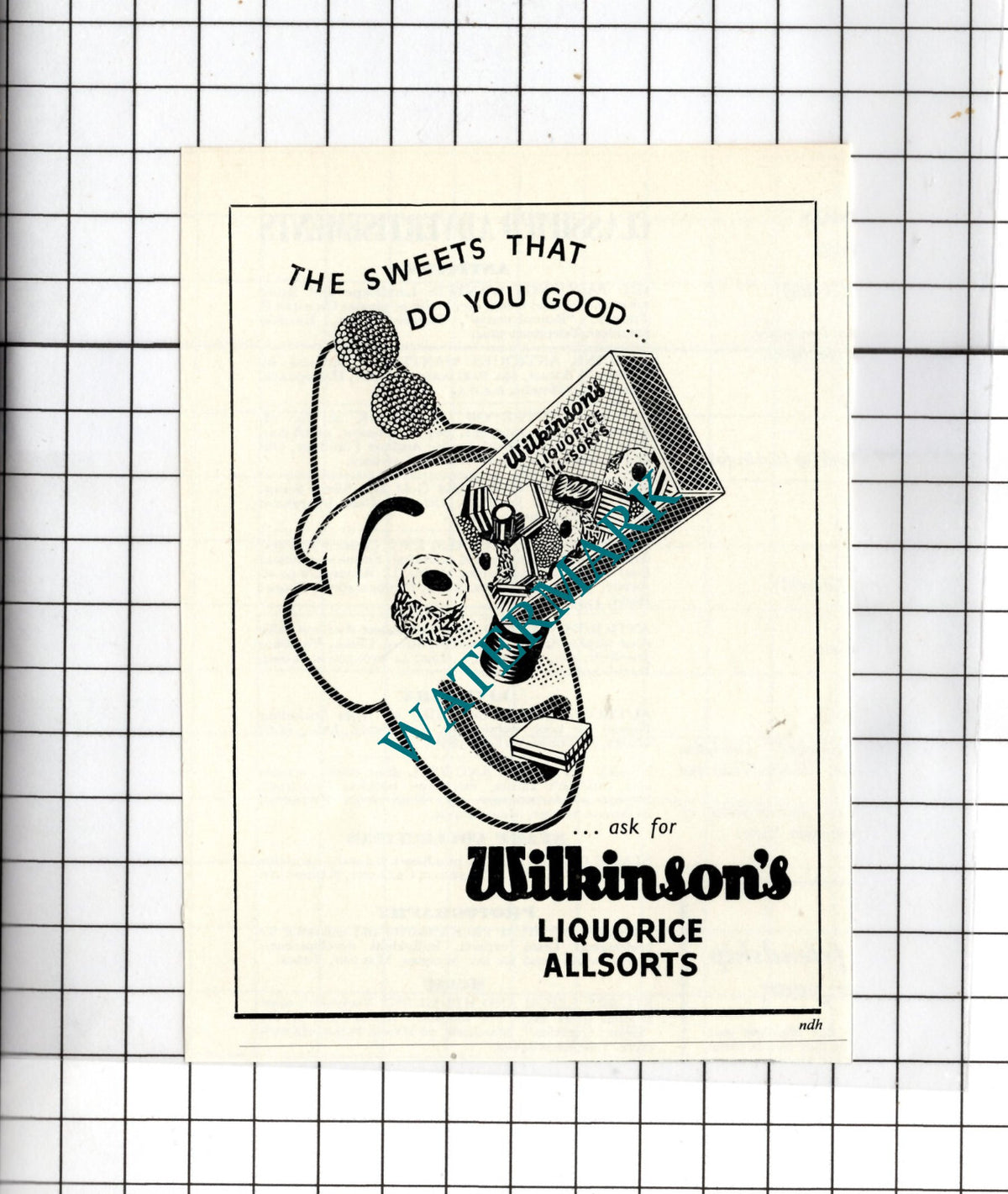 Wilkinson's Liquorice Allsorts Advert - 1954 SMALL Clipping