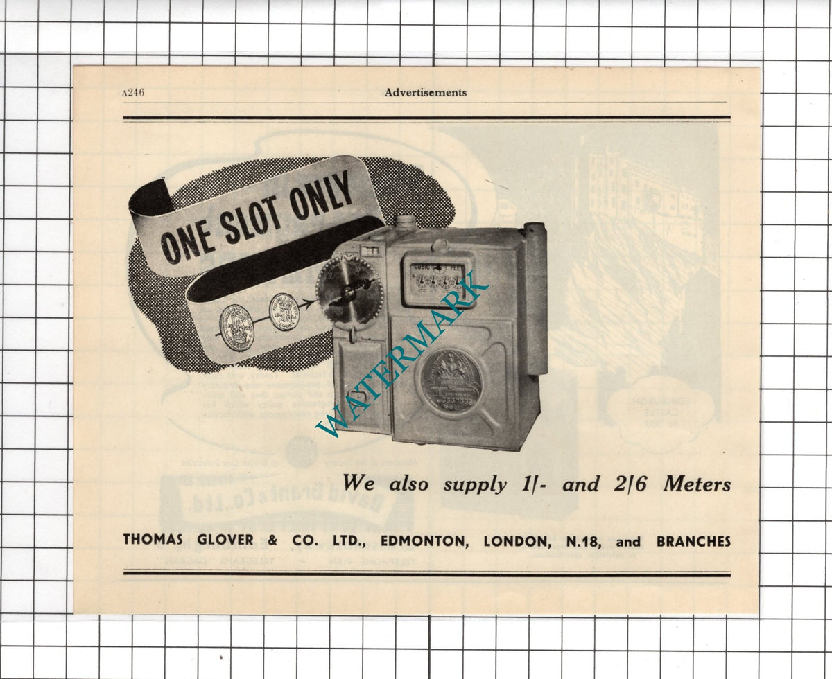 David Grant & Co Ltd Edinburgh Gas Meters / Thomas Glover & Co - 1951 Advert