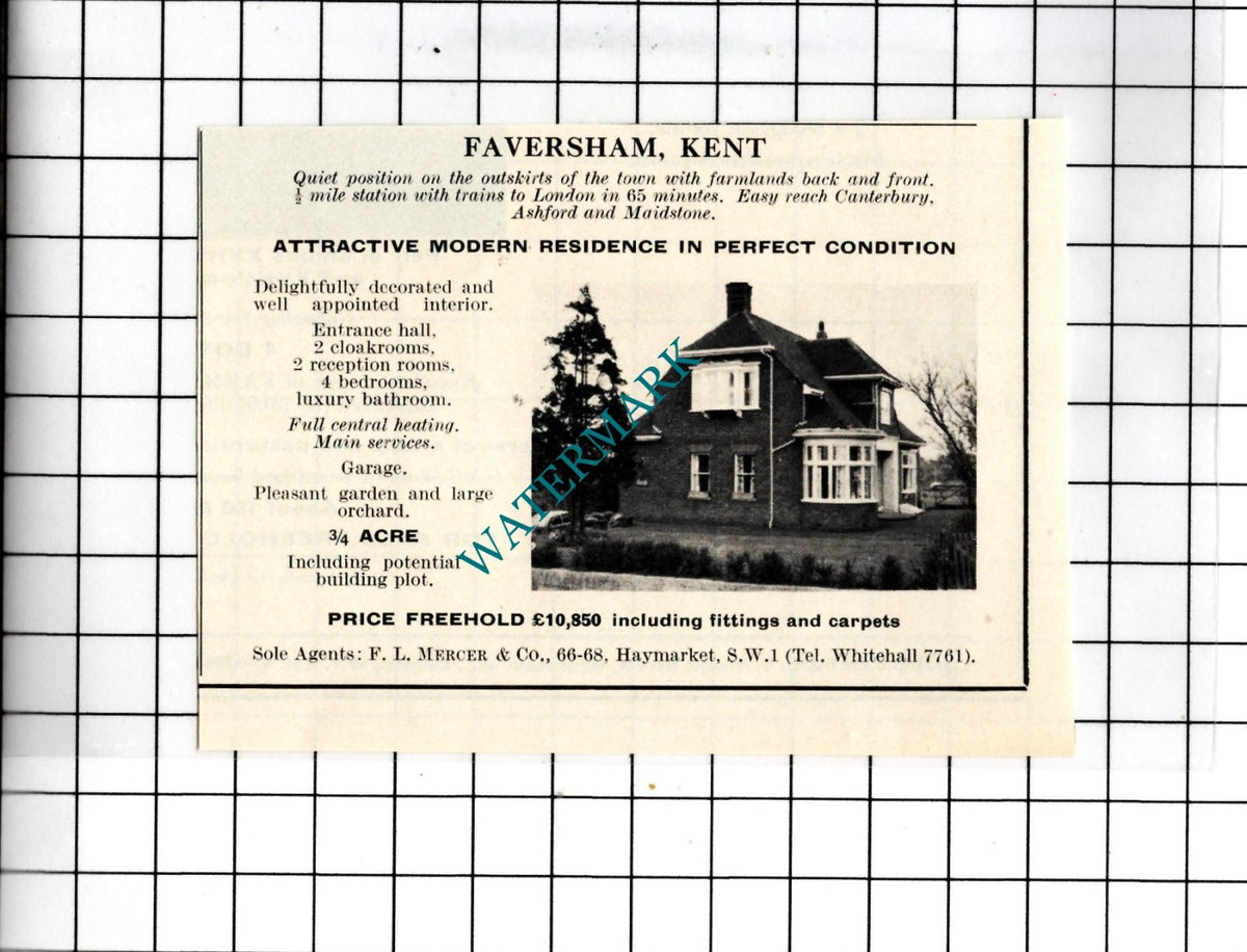 Faversham Kent - 1967 SMALL House Sale Advert