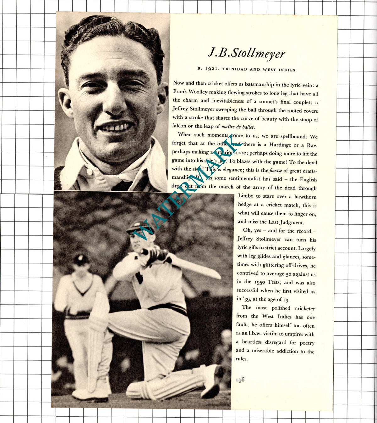 Tufty Mann NBF Mann Cricketer / Jeffrey Stollmeyer Cricket - 1952 Book Print