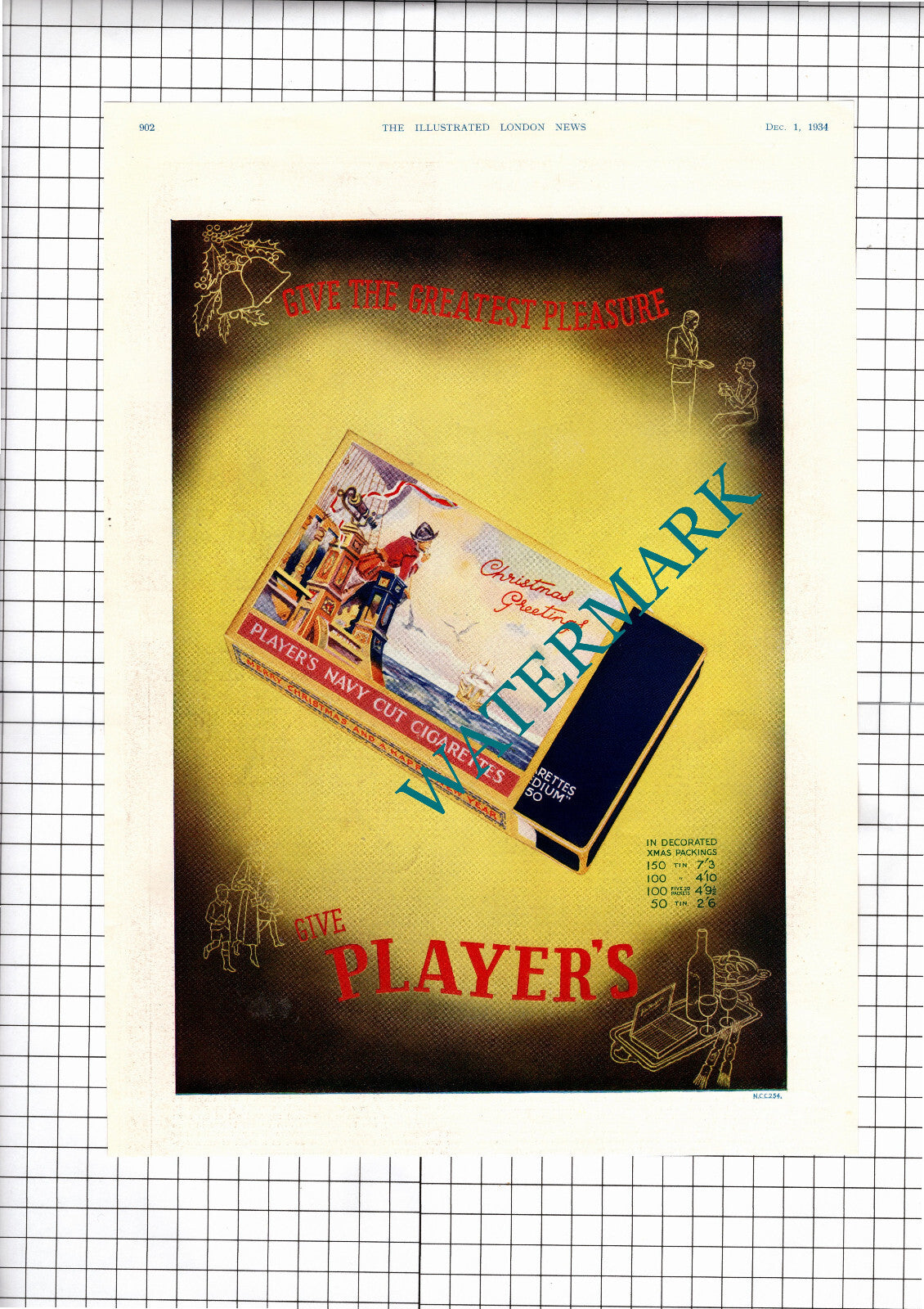 Player's Navy Cigarettes ADVERT - 1934 Clipping / Print